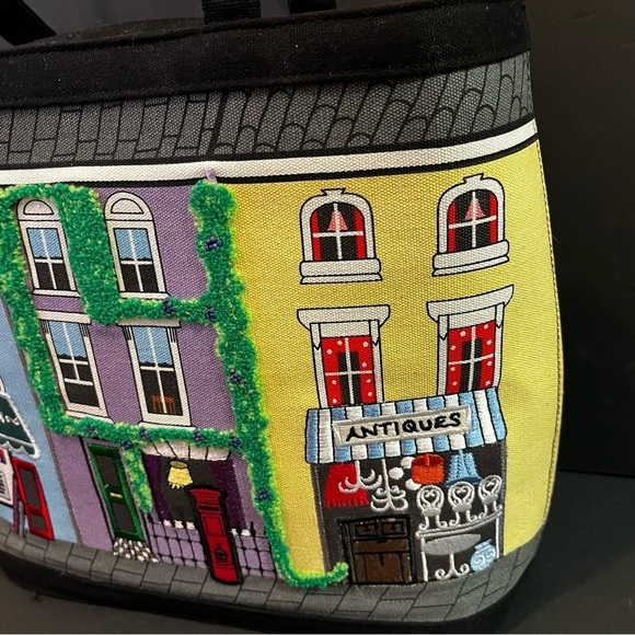 Lulu Guinness London Portobello House Tote Bag Trimmings Antiques Embroidered - Picture 4 of 13